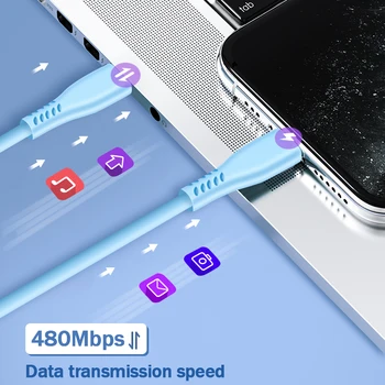 USB de Tip C Tip C 60W PD Cablu Siliconic Lichid de Încărcare Cablu de Date Cablu USB C Rapid de Încărcare Pentru iPhone, Samsung, Xiaomi