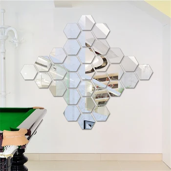 12buc/Set 3D DIY Oglindă de Perete Autocolant Hexagon Decor Acasă Oglindă Decor Autocolante de Arta de Decorare Perete Autocolante Multi-culoare Picătură navă