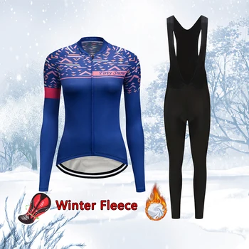 Thermal Fleece Ciclism Jersey Pentru Femei Set 2021 Iarna Bike Haine Retro Biciclete Imbracaminte Sport Costum Maillot Rochie Uniformă Trisuit