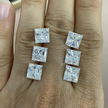 Meisidian 5.5 mm Rotund Princess Cut 7x7 D VVS1 Moissanite Diamant