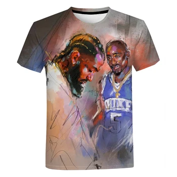 2Pac Nipsey Hussle 3D de Imprimare T-shirt Barbati Femei de Moda de Vara Tricouri Casual Rapper Tupac Streetwear Hip Hop-ul T Shirt Tee Topuri