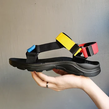 2021 Noua EVA unic Bărbați Sandale de Plajă de Vară în aer liber Pantofi de Apă de Mari Dimensiuni 46 Flip Flops Apartamente Lumina Cârlig&Bucla Casual, Papuci