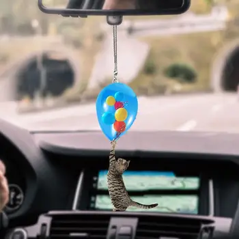 Pisica Animal Mic Balon Masina Pandantiv Oglinda Retrovizoare Auto cu masini de Desene animate Drăguț Pandantiv Pandantiv Decor A8Q4