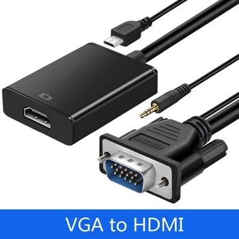 Noi VGA la HDMI Cablu Adaptor de sex Masculin la Feminin Convertor Audio de Ieșire 1080P VGA Adaptor HDMI pentru laptop PC-ul la HDTV Proiector