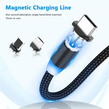 Magnetic Încărcător Cablu de LED-uri Micro Usb de Tip C 8 Pini Încărcare pentru IPhone, Huawei, Samsung, Xiaomi