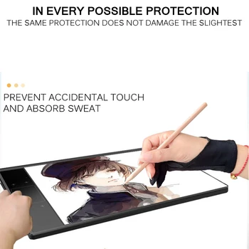 Două Degete Mitte Artist Anti-Touch Glove Pentru Desen Pe Tabletă Și Mâna Stângă Mănușă Antivegetative Pentru Ipad Cu Ecran De Bord