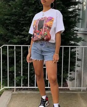 Femei T-shirt de Vară 2021 Nou Stil Casual cu Maneci Scurte Rotund Gat de Imprimare de Top