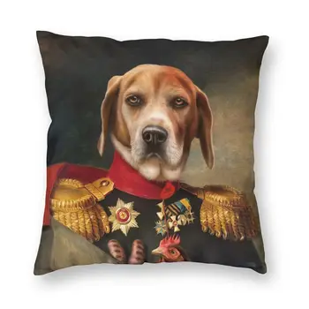 Drăguț Câine Beagle Portret Pernele de Acoperire 45x45cm Decor 3D de Imprimare Cățeluș Amuzant Arunca Pernă pentru Living Dublu Partea