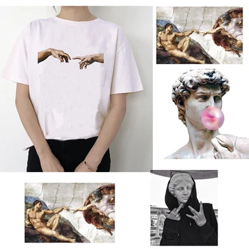 Michelangelo david mâinile de imprimare femei t shirt t-shirt, tricou femaale haine estetice harajuku ulzzang grafice 90 de vară de sus