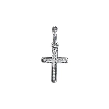 Clasic Isus Pandantiv Cruce se Potrivesc Brățară Farmec & Colier Deschide Pietre Margele de Cristal pentru a Face Bijuterii Argint 925 DIY