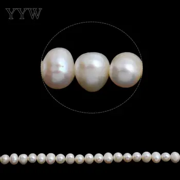 En-gros de perle de cartofi de apă dulce pearl margele alb natural clasa aa de 8-9mm 0,8 mm 15.5 inch face bijuterii diy colier bratara