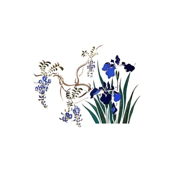 ZTTZDY 22.4*17.1 CM Cerneală Chineză Floare de Iris Floare de Camera de zi de Perete Autocolant Decor Acasă Decalcomanii de Toaletă T2-0454