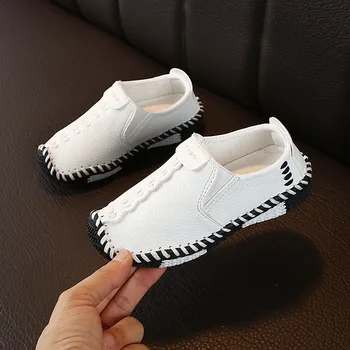 2021 Noi Copii Pantofi Copii Din Piele Pu Adidasi Anglia Stil Baieti Pantofi De Piele Baieti De Cusut Fund Moale Pantofi Casual A981
