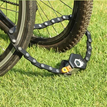 BIKESKY Bicicleta de Blocare Anti-Furt Pliabil Lanț Încuietori cu Cheie Aliaj de Oțel Pliere Siguranta de Motociclete Încuietori pentru Biciclete pentru Ciclism