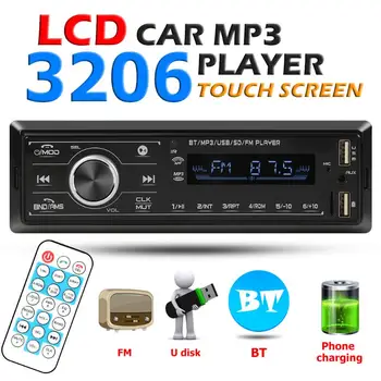 3206 Singur DIN Masina Stereo MP3 Player compatibil Bluetooth Radio FM In Bord Capul Unitatea Audio Stereo Auto